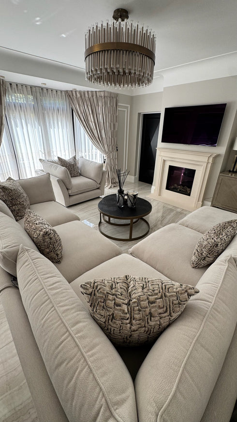 Oscar Pebble 4 Piece Corner Sofa & Stool